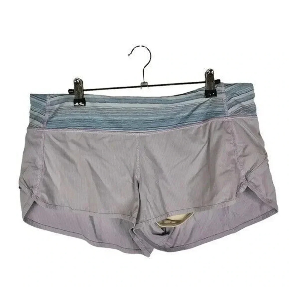 Lululemon Speed Short Lilac Wave Twist Lilac Caspian Blue Athletic Shorts 10 - Picture 1 of 6